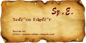Szűcs Edgár névjegykártya