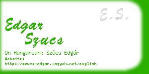 edgar szucs business card