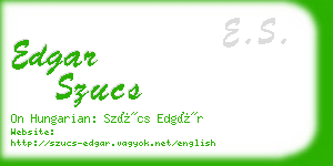 edgar szucs business card